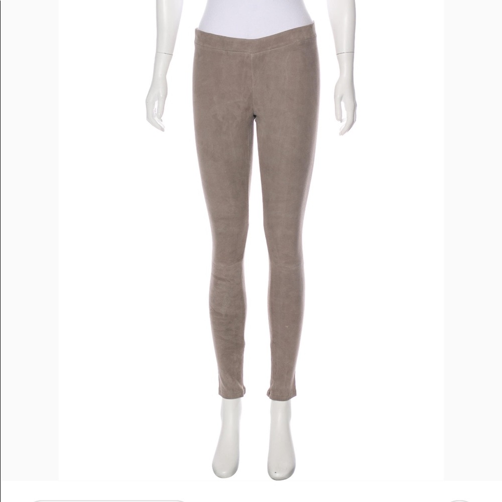 Linea Pelle Taupe Suede Leggings XS